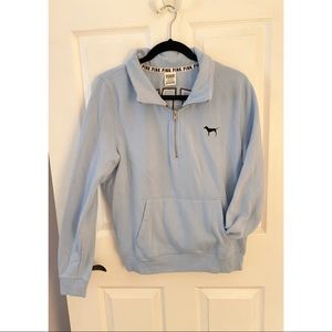 Victoria Secret PINK Light Blue Pullover Quarter Zip